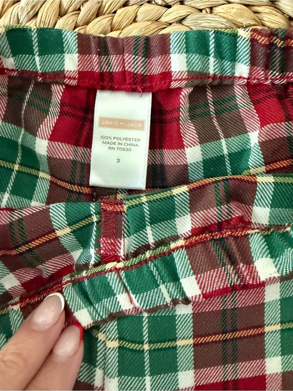 Janie and Jack Christmas Smocked Pajamas Sz 3 EUC